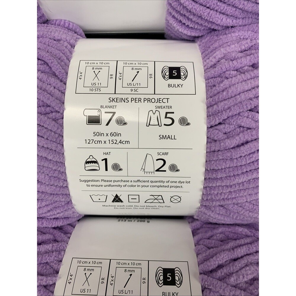 Lot Of 3 Big Twist Posh Ube Milk Tea Yarn Polyester Bulky Weight#5 7.05oz/223yds - Picture 4 of 6